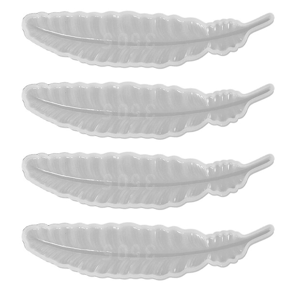 4 stk Silikon Fjer Form Kreativ Bogmærke Form Håndværk Fremstilling Form Diy Form Hvid 16.1X4CM White 16.1X4CM