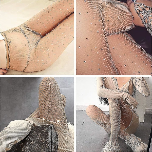 Rhinestone Fiskenet Strømper Krystal Net Strømper Pantyhose Til Kvinder Fest