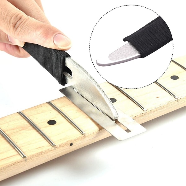Guitar Fret File Professional Luthier Tool Rostfri stålfil kompatibel med gitarrband med diamantabras