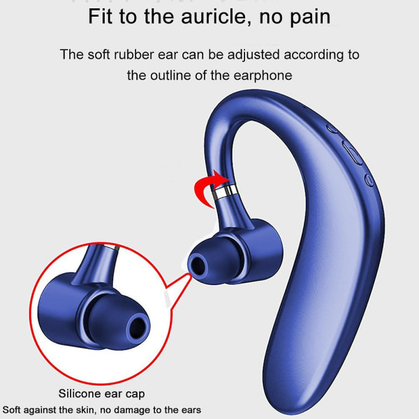 Bluetooth headset, trådlös Bluetooth hörlur V5.0 35 timmars samtalstid Handsfree-hörlurar med brusreducering Mic kompatibel med Iphone och Ablue blue