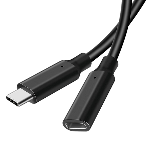Forlengelseskabel for ladekontrollerlading, USB type hunn til hann-kabel for lader og mer, svart (1 m)