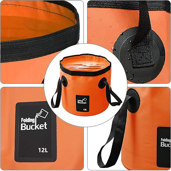Hopfällbar Vattenhink, 12l Bärbar Hopfällbar Hink Campingförvaring Behållare Sänka För Resor Vandring Fiske Båtliv Trädgårdsskötsel (24 X 25)