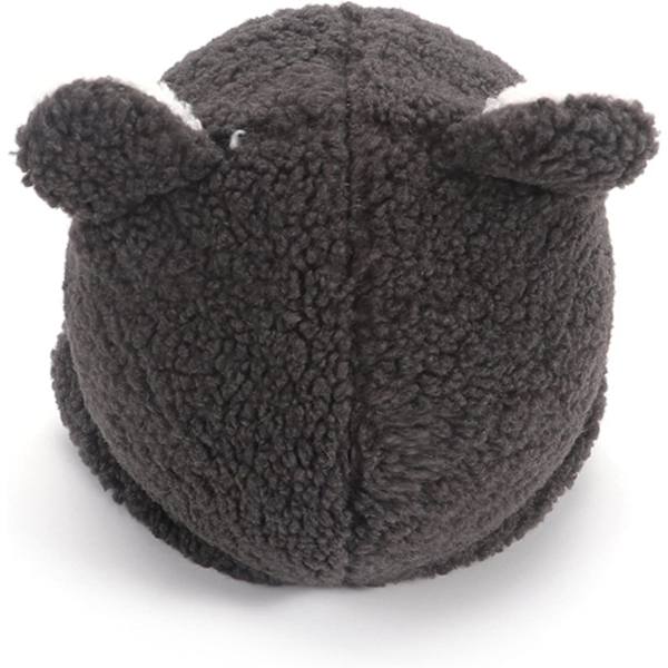 Vintermössa, Halsduk och Vantar för Barn, Flickor, Stickad Beanie-Set, Tjock och Varm, Söta Öronpompom (Mörkgrå + Vit)