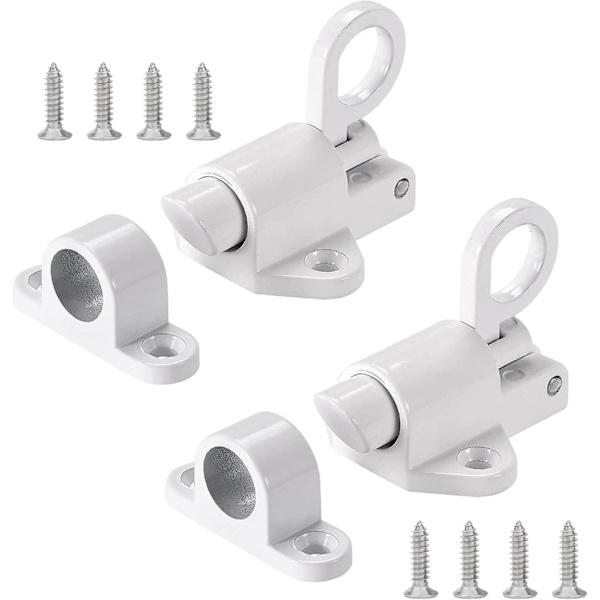 3-pack Dörrfjäderbult Automatisk Låsregel Skjutregelfjäder Aluminiumlegering Säkerhet Automatisk Fönstergrindbult Med Skruvar För Skjuldörrar Grindar