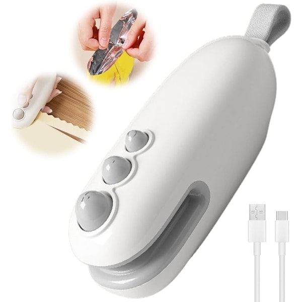 /Ryi/ 2-in-1 Mini-pussinsulkija, 2024 Uusi USB-ladattava sipsipussinsulkija lämpötiivistystyökalu