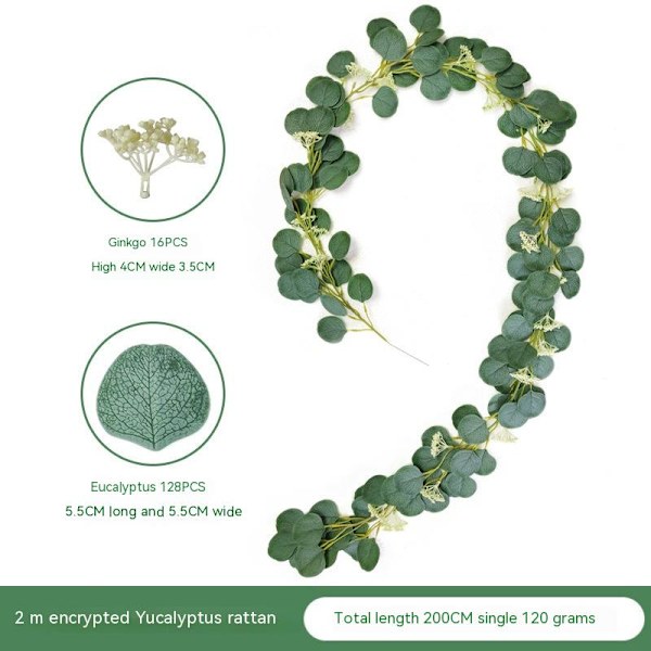 Simuleret Rattan Levende Kunstig Silkeblomst Blomsterranke Krans Bryllupsbue Dekoration til Kontor