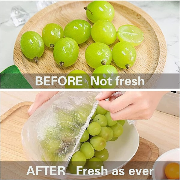 Färskförvarings Påsar, 200 St Reusable Matlock, Färskförvarings Påsar Att Lägga På Tallrikar Och Skålar, Matpåsar (200 St)