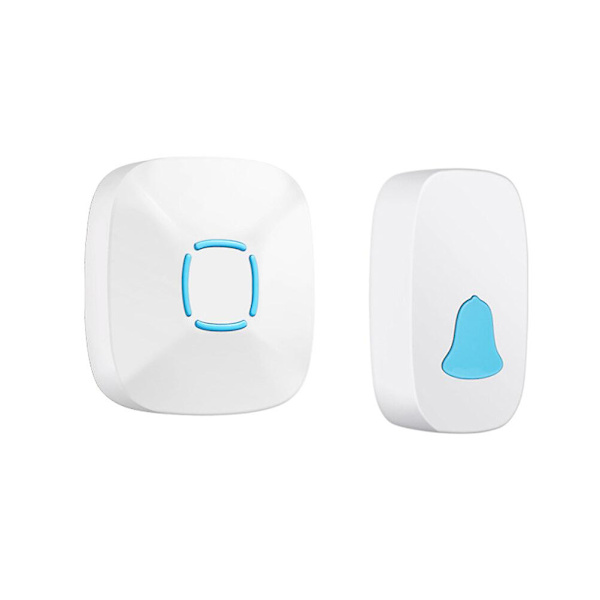 Trådløs Dørklokke Smart Home Dørklokke Sender Modtager Digital Dørklokke Hvid White