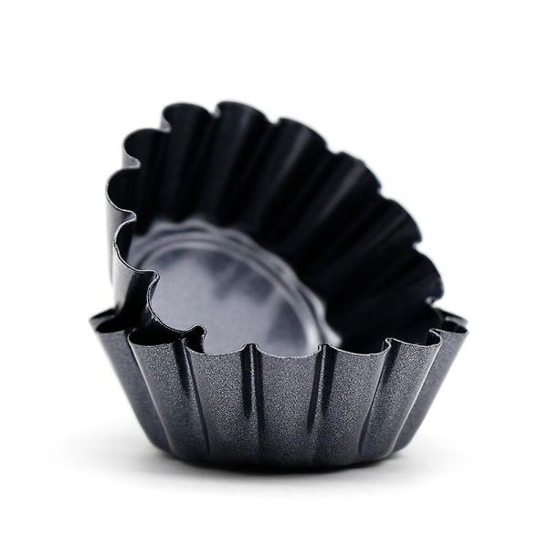 Munatorttuvuoka, Cupcake Cup mould, uudelleenkäytettävä mold Mini, tarttumattomat muffinikotelot Hiiliteräsvanukas Tartlet- mold keittiökakkujen leivontaan (4 kpl,
