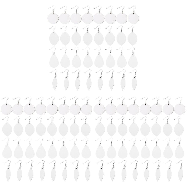 160 sett med uferdige ørepynt dobbeltsidig sublimering anheng varmeoverføring smykker 96 sett 0,3X2,9X 96 Sets 0.3X2.9X4.3cm