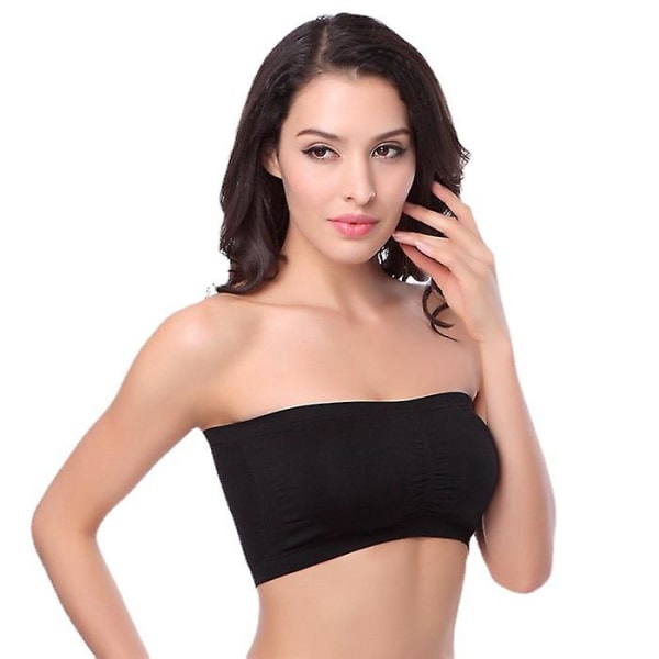 Women's Seamless Tube Top Strapless Bra Stretch Tube Top With Removable Pads Anti-smear Double Layer Tube Top Underwear Underwear Without Wire Wraps (