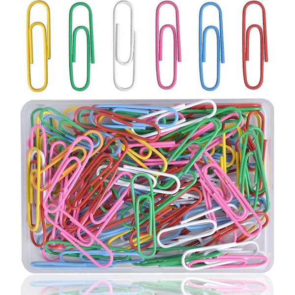 100 st Plastöverdragna Pappersklämmor Färgade Pappersklämmor Filtest Pappersklämmor Bokmärken (28mm)