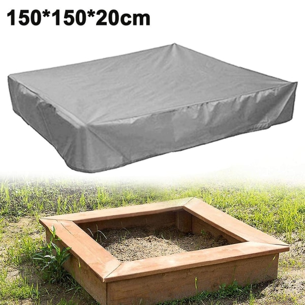 Sandlådsöverdrag, Kvadratiskt Skyddande Överdrag För Sand Och Leksaker Från Damm Och Regn, Sandlådsbaldakin Med Dragkedja, Sandlådspoolöverdrag Grå 150x150x20cm Grey 150x150x20cm