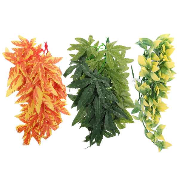 3pcs Lizard Tank Habitat Decoration Artificial Vine Landscaping Ornaments30X16X3CM