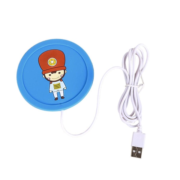 Kreativ Tegneserie Kaffe Kop Varmer Kop Tekande Varmer Underlag Med USB Port Til Kontor Hjemmebrug (rød)Blå Blue