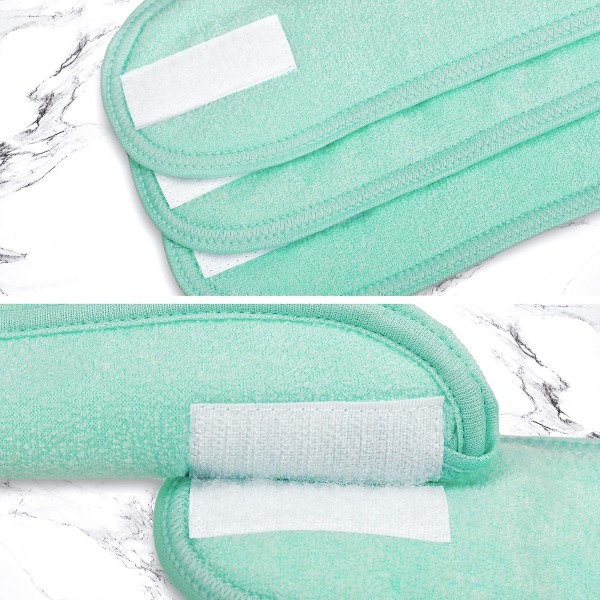 Spa Ansiktsband 4-pack Huvudband Terryduk Justerbart Stretch Handduk för Bad, Makeup och Sport Mintgrön Mint Green