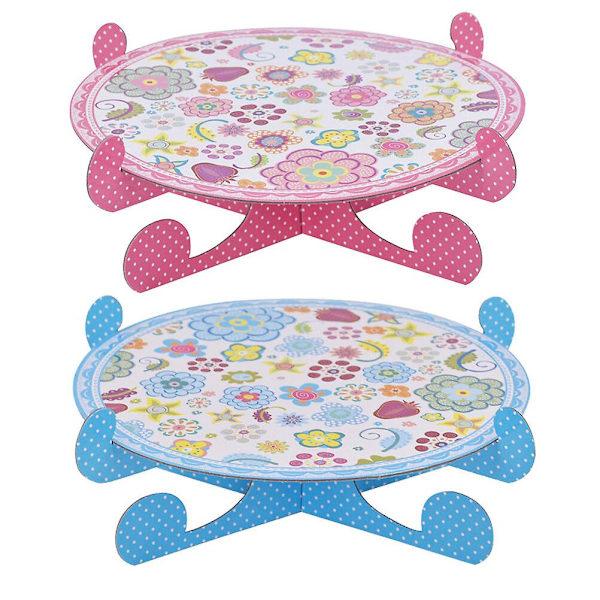 Sammenklappelig Papir Kage Stativ En-lags Rund Cupcake Snack Opbevaring Stativ Bakke Bryllup Fødselsdag P Pink