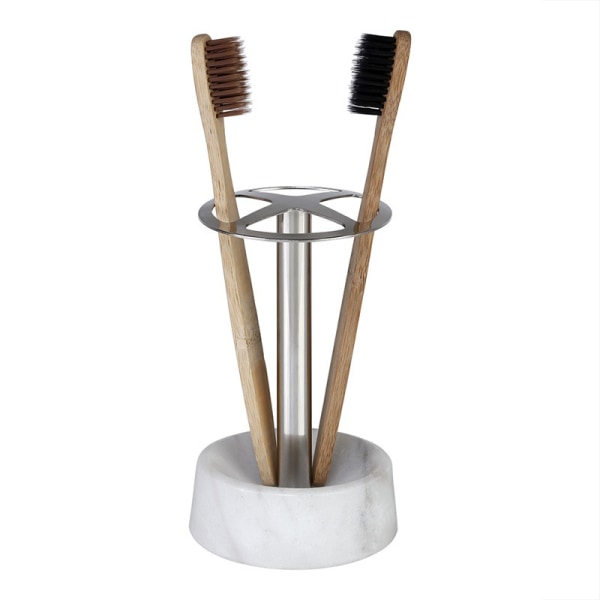 Tannbørsteholderstativ, multifunksjonell tannbørsteholder for benkeplate for baderom, oppdelt i rustfritt stål, stilig design