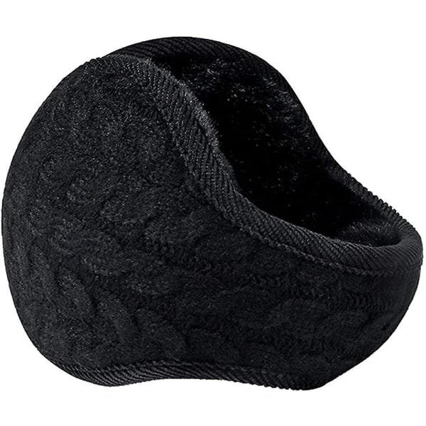 Ørevarmere Vinter Kvinder, Dame Vinter Ørevarmere Unisex Varme Strikket Ørevarmere Foldbar Ørevarmer Til KvinderTwist-sort Twist-black