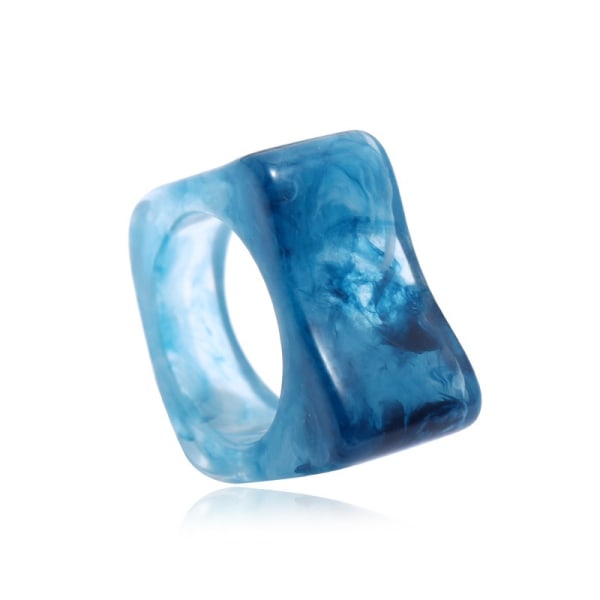 15 st Resin Retro Akryl Färgglada Chunky Ringar Söta Trendiga Färgglada Rhinestone Y2k Smycken Plast Resin Kvadratisk Gem Stackable Chunky Ringar