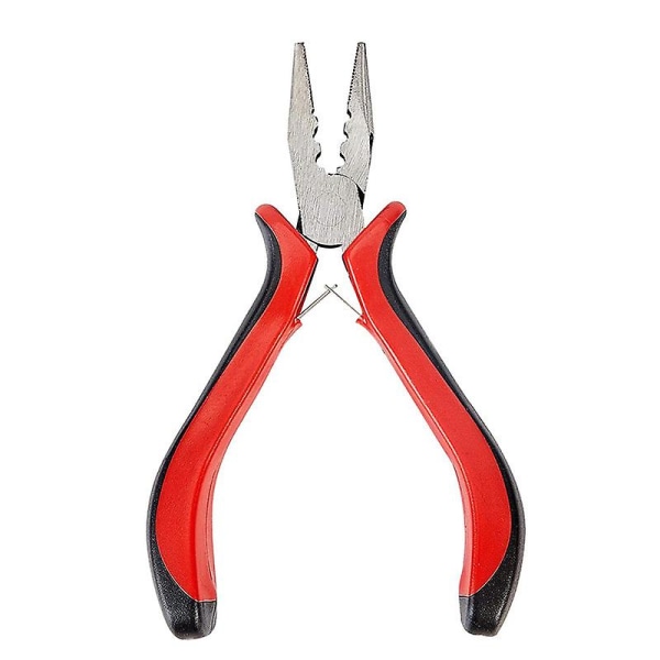 Hårforlængertang, Multifunktion Hårforlængerværktøj Tænger Micro Ringperler Tænger Minitang til hårforlængelse (1 stk, rød)