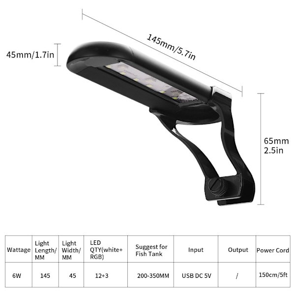 Akvarielys, 6W Akvarieclipslampe til Akvarieopdræt --Akvarielys