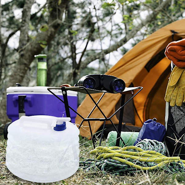 Sammenklappelig Vandbeholder, Premium Bærbar Vandopbevaringskande i Fødevarekvalitet med Hane, Perfekt til Udendørs Camping Vandreture Nødsituationer 5L 5L