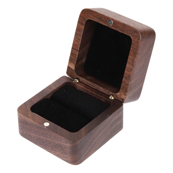 Herr Ring Box Smycken Case Love Ring Box Antika Ringar Box Ring Smyckeskrin Förlovningsring Boxes Brun5,5X5,4CM Brown 5.5X5.4CM