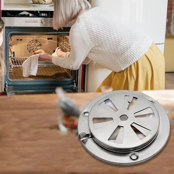 Rostfritt Stål Rund Luftventil Gitterlock Cirkulär Ventilationskåpa Rostfritt Stål Torktumlare Luftventil För Torktumlare Spjäll Termostat Ugn (1st, Silver)