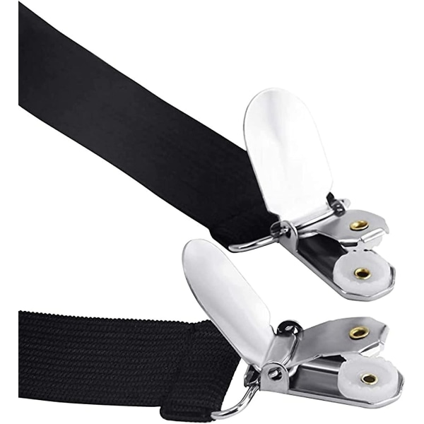 4 Styk Justerbare Elastiske Sengelinnedklemmer Trekant, Justerbar Sengelinnedklemme Rem Justerbar Sengelinnedholder Til Sengelinned, Sofa Og Mere 4stk Sort