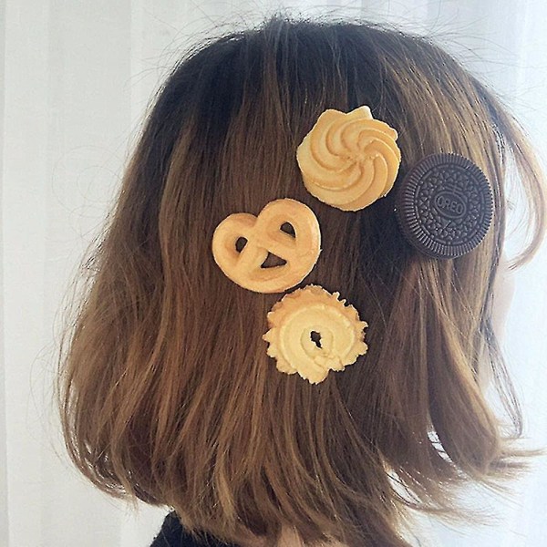 Cookies Hårnål Simulation Hår Sjov Kiks Side Clip Hovedbeklædning Flade cookies Flat cookies