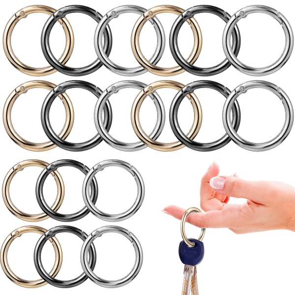 30 Pcs Round Carabiners Clips O Ring Snap Clip Hooks For Keychains Bag Purse Handbag Strap Craft