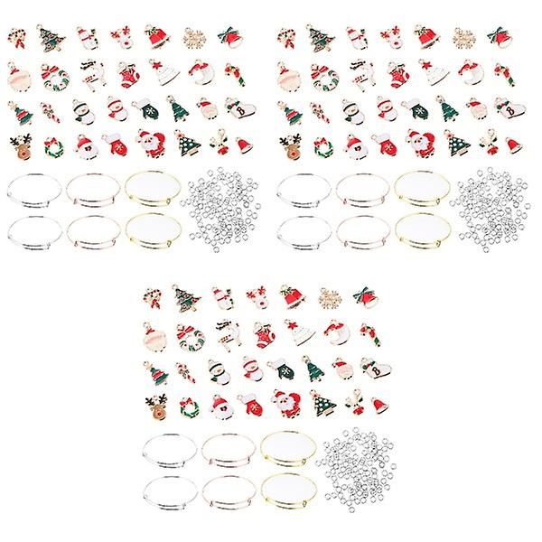 3 Sarjaa / 145 kpl DIY-rannekorujen tarvikkeita Joululahjoihin Seosriipus DIY:lle 3 Sarjaa 7X7CM 3 Sets 7X7CM