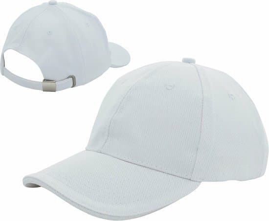 Benza Basebollkeps för män och kvinnor, 100 % canvasbomull, 6 paneler, justerbart metallspänne, klassisk keps som andas för daglig sport, vit