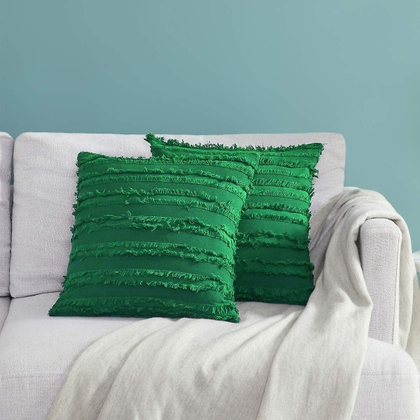 Sæt af 2 Bløde Plys Kunstig Uld Pudebetræk, Hyggelige Dekorative Firkantede Rektangulære Boho Pudebetræk til Sofa Seng Soveværelse Beige 50x50cm