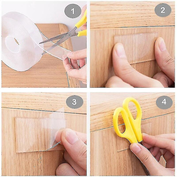 1/3/5m Nano Magisk Tape Dobbeltsidig Tape Transparent Gjenbrukbar Vanntett Selvklebende Tape Rengjørbar Home3M 3M