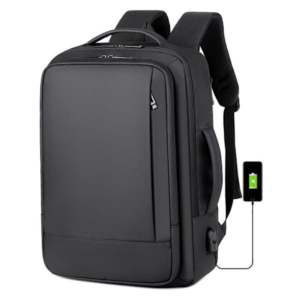 Rejse Laptop Rygsæk til Mænd Kvinder Arbejde Business Computer Tasker College Sygeplejerske Rygsæk Dagpakke med USB Port, Laptop. (Sort)