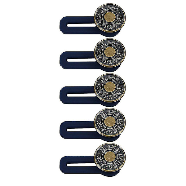 12 stk. Bukseforlengerknapp for jeans, krager, mansjetter, ingen sying, metall, uttrekkbare knapper for forlengerjeansbukser