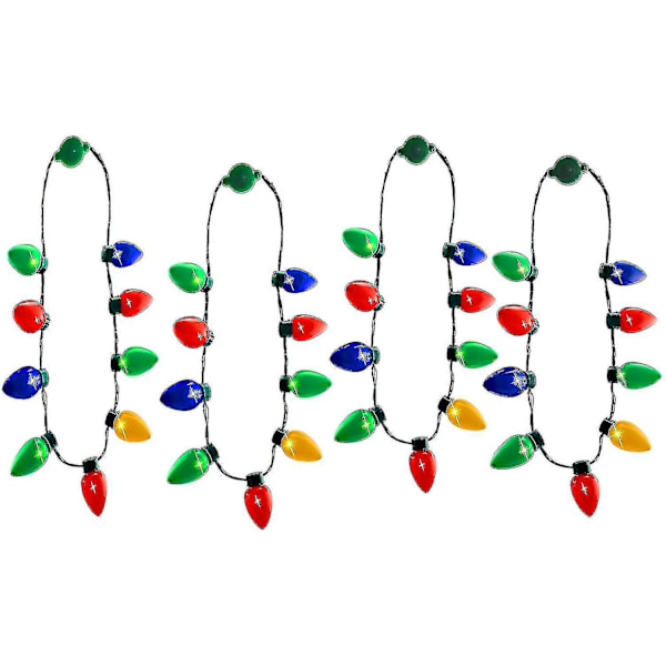 LED-upplysta julgranskula-halsband för festliga tillfällen (familjepaket med 4)