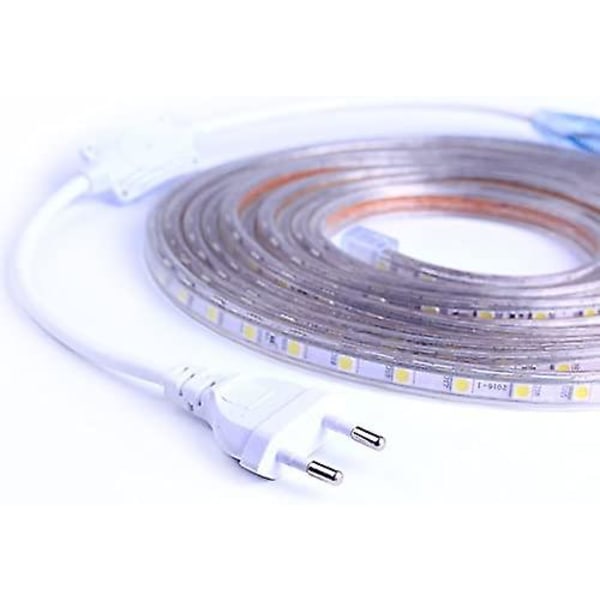 LED-stripe, 2m LED-stripe, Lyssterk LED-stripe 220v, 5050 Ip65 Vanntett LED-stripe, Varmt Hvit (2)