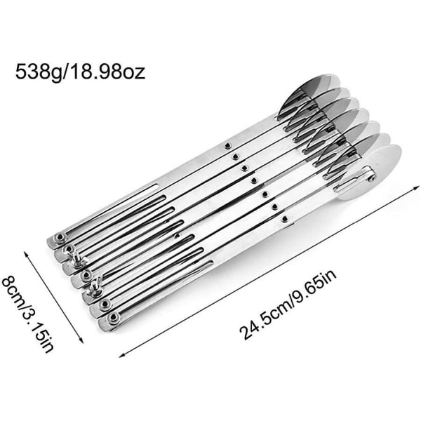 Dej Cutter Kagedeler, Rustfrit Stål 7 Hjul Justerbar Dej Hjul, Multifunktionel Rustfrit Stål Dejdeler Skærehjul Pizza Cutter7 7