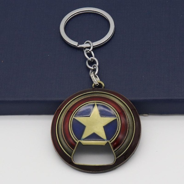 Captain America Skjold Nøkkelring Flaskeåpner Captain Americas Flaskeåpner Nøkkelring (1 Stykk, Bronse)