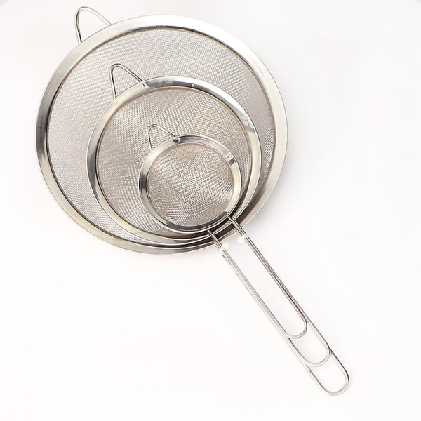 3 stk. Finmasket Si Te-si Rustfrit Stål Finmasket Si Med Håndtag Maske Si Køkken Si Mini Si Til Juice Æg Te Kaffe