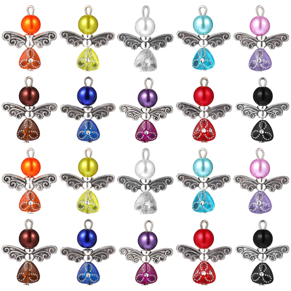 20 st Vingar Berlocker Örhängen Halsband Hängen Tillbehör för att göra själv smyckenAsorterad färg2,1x2cm Assorted Color 2.1x2cm