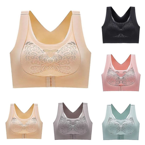 Kvinnor Seamless Beauty Rygg Underkläder Sport BH Sexig Push Up Bralette Underkläder Yoga Bras2XLSkin 2XL Skin