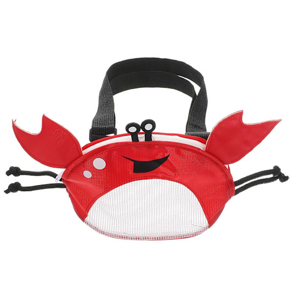 Krabbeformet Taske til Børn - Skaldyrssamlingspose - Opbevaring af Skaller - Nettaske til Stranden - Rød 28X16X10.5CM Red 28X16X10.5CM