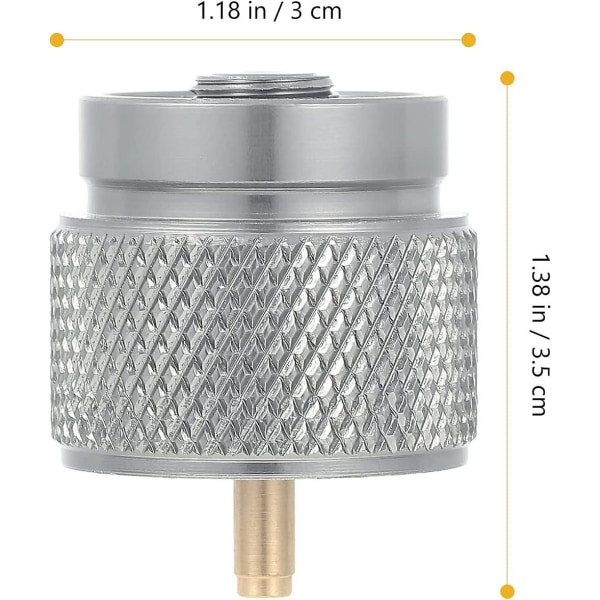 Professionell Gasbehållarekonverterare Bärbar Propanomvandlare Camping Gasbehållare Adapter (1 st, Silver)