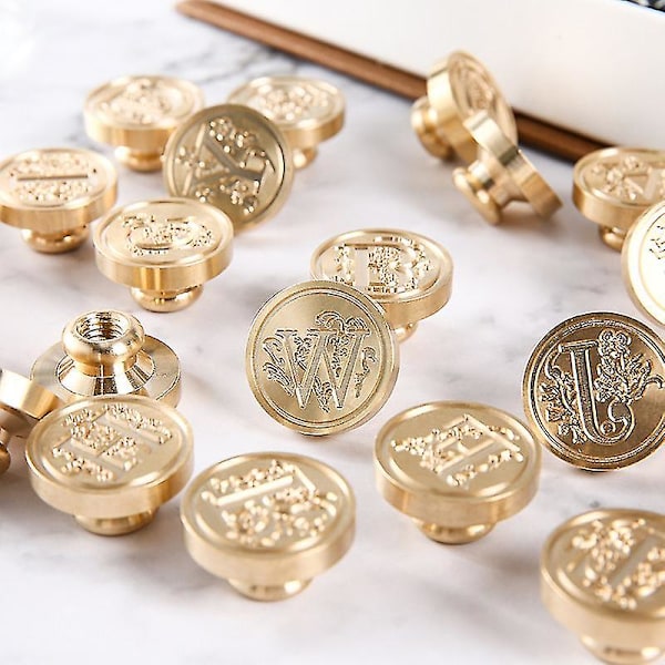 Elite Brass Retro Alphabet Initials Voksforseglingsstempel 26 Bokstaver A-z Voksforseglingsstempel For Postdekorasjon DIY KortlagingK K
