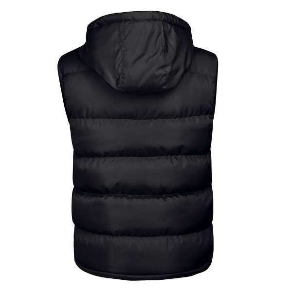 Polstret vest for menn Slim Fit, ermeløs jakke Avtagbar hette vest XSBlack Black XS