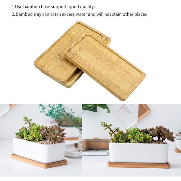 Bambus Rullebane Rektangulær, Bambusbakke Plade Bambusbræt Plante Rullebane Bambusbakke Blomsterpotte, Bonsai